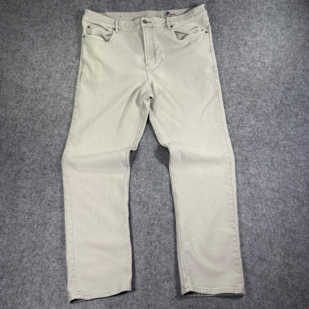 Faherty Brand Stretch Terry 5-Pocket Pants Mens 38x32 (Fit 36x30) Sand  RRP $198